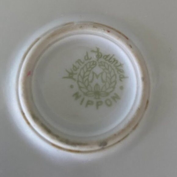 Hand Painted Nippon Porcelain Plate w/ Gold Handles – Pink Roses – 11” Vintage - Picture 6 of 7